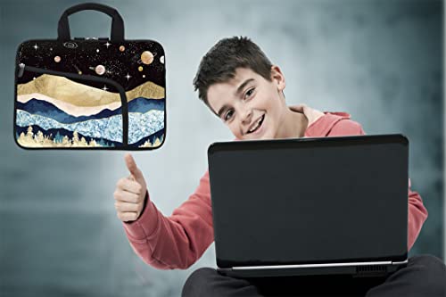 AMARY Laptop Sleeve 11.6"-12.2" Chromebook Case Ultrabook Case Notebook Sleeve PC Messenger Bag Tablet Case Neoprene Handle Sleeve (Mountains Galaxy) - color: Mountains Galaxy