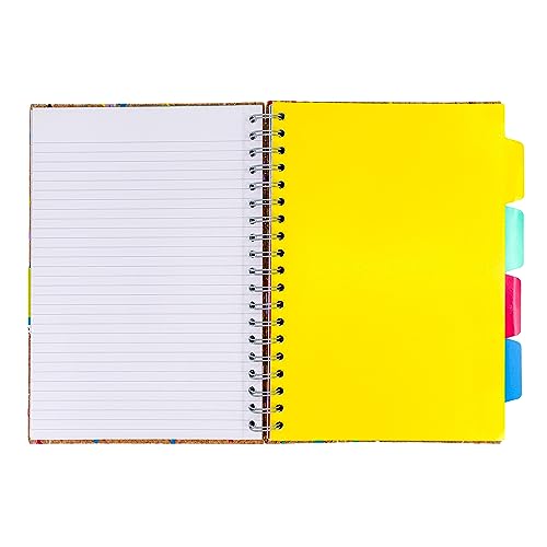 Pukka Pad, Pukka Planet Cork B5 Multi-Subject Notebook – Wire Bound Project Book with 200 Pages, 100 Sheets of FSC Recycled 8mm Lined Paper & Tabbed Dividers for Home, School, & Office, 10.12 x 7.3in - style: Project Notebook