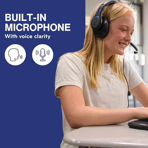 TWT Audio Classroom Headsets with Microphone – Duro TW210 2nd Gen Over Ear Wired Headphones Bulk 20 Pack, Durable, Comfortable 3.5mm Headset with Mic for School, Labs, Testing, Students - style: 3.5mm Jack (20 Pack)