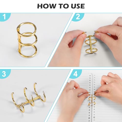 10-Pack 3-Ring Metal Loose Leaf Binders Book Rings,20mm Inner Diameter,Perfect for DIY Travel Journals, Photo Albums, Document Binding, and Craft Projects (Durable & Stylish)