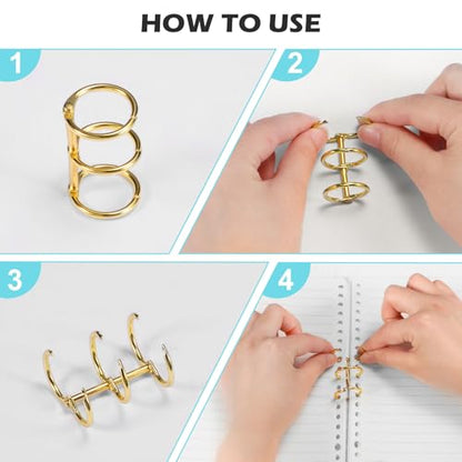 10-Pack 3-Ring Metal Loose Leaf Binders Book Rings,20mm Inner Diameter,Perfect for DIY Travel Journals, Photo Albums, Document Binding, and Craft Projects (Durable & Stylish)