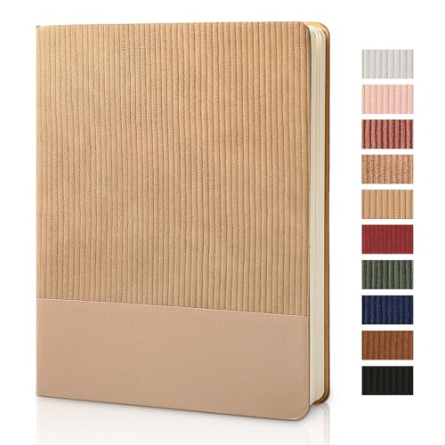 Lined Journal Notebook for Work College Ruled Note Book7.2" x 9.6" B5 PU Leather Daily Journaling 160 Pages for Women Men Writing Home School Supplies Business (Khaki) - color: 01-Khaki-1pack, style: B5 Lined 160pages