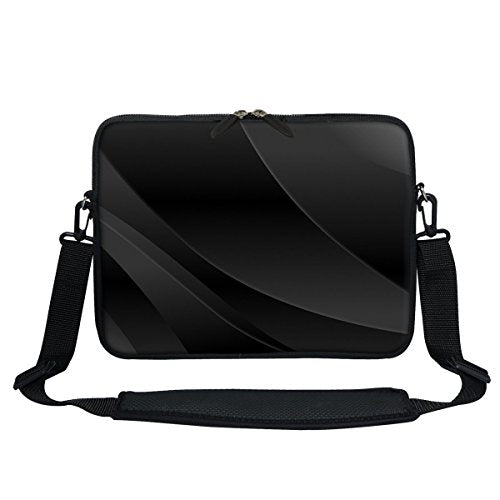 Meffort Inc 12 Inch Neoprene Laptop Sleeve Bag - Water Resistant, Hidden Handle, Adjustable Shoulder Strap, Dual Zipper, Fits Up to 11.6” - 12" Laptops - Black Gray - color: Black Gary