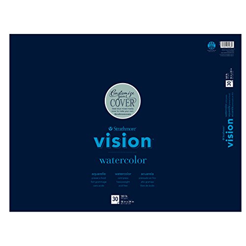Strathmore (640-68 Vision Watercolor Pad, 18"x24" Tape Bound, 30 Sheets - size: 18x24, style: Watercolor