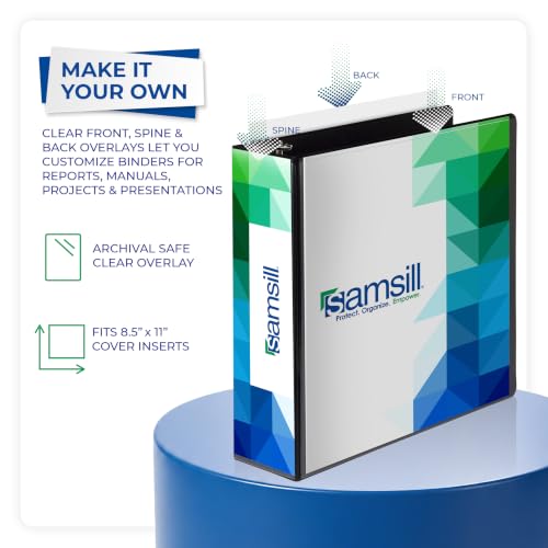 Samsill 3 Inch 3 Ring Binder, Economy Round Ring, Clear View Cover, 550 Sheet Capacity - for School, Home, Office - Black - size: 1-Pack, style: 3 Inch