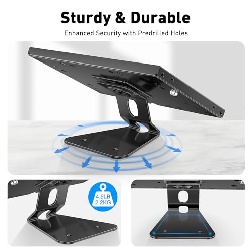 AboveTEK Anti-Theft Tablet Stand – iPad Locking & Security Stand, Countertop & Wall Mount POS Stand, 360° Swivel Kiosk Stand for iPad/iPad Air/iPad Pro – Ideal for Retail Business (Black) - color: Black