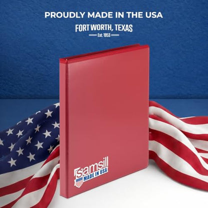 Samsill 0.5 Inch 3 Ring Binders, Economy Round Ring, Clear View Cover, 100 Sheet Capacity - for School, Home, Office - Red, 12 Pack - color: Red, size: 12-Pack, style: 0.5-Inch