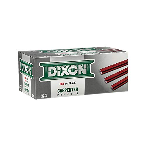 Dixon ORIOLE CARPENTER PENCIL, MEDIUM, BLACK LEAD, RED BARREL, DOZEN - style: Medium