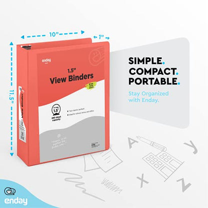 Enday 3 Ring Binder 1.5 Inch, Red Heavy Duty Three Ring Binder, 325 Sheets Capacity - 1.5 Inch Binder for Home School and Office - color: Red, size: 1.5-Inch