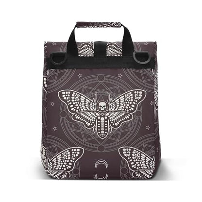 MNSRUU Insulated Lunch Bags Women Men, Skull Butterfly Black Portable Reusable Thermal Meal Tote Cooler Bag Organizer, Adjustable Shoulder Strap, Handle - color: Skulls 168