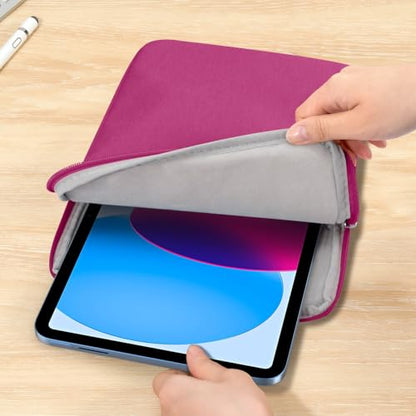 Dadanism 9-11 Inch Tablet Sleeve Bag Carrying Case for iPad (A16) 11th Gen 11", iPad 10th Gen 10.9" Air 5/4, iPad Air/Pro 11", iPad 9/8/7th 10.2", Galaxy Tab A11+ Plus 11"/S9 FE, Tab M11 11", Fuchsia - color: Fuchsia, size: 9-11 inch