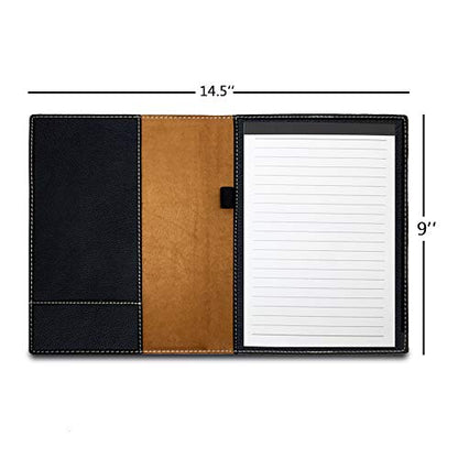 Small 7" X 9" Portfolio Notepad, Monarch Butterfly, Personalized Engraving Included (Black with Silver) - color: Black With Silver Engraving, size: Small 7 X 9