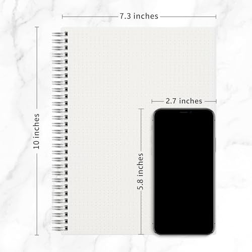 RETTACY Dotted Journal Notebook, 2-Pack, 160 Pages per Pack, B5 Medium Size (7.6'' × 10''), 100 GSM Thick Paper, Spiral-bound, Flexible Plastic Cover, for Journaling, Planning, Tracking - color: Transparent - B5, style: Dotted