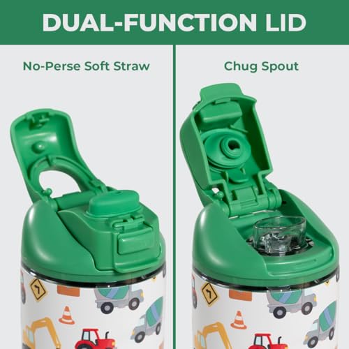 HydroJug Ease2o 14oz Kids Water Bottle, Straw & Chug Lid, Under Construction - color: Under Construction