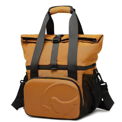 SUNNY BIRD Dual Compartment Lunch Bag Insulated Lunch Box for Women and Men (Brown) - color: Brown
