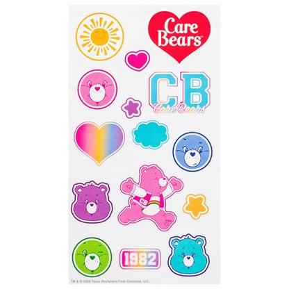 Silver Buffalo Care Bears Good Luck Bear Luck, Plastic Water Bottle, 32oz | Share Bear and Cheer Bear, Grumpy Bear, Twist Spout, Sticker Set, You Stick Yourself, 0.95 Liters - color: Care Bears School Spirit