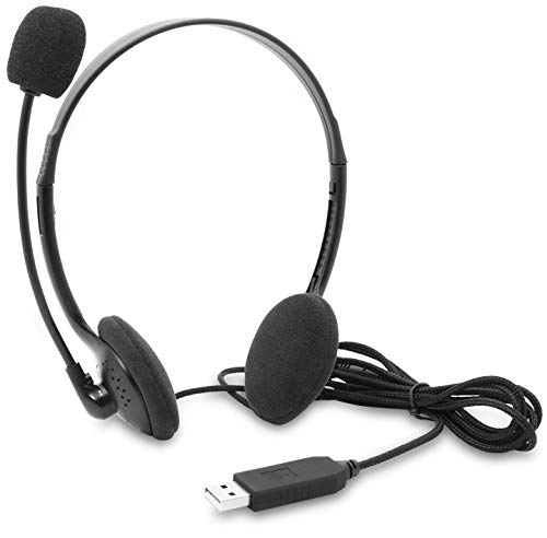 EBODA USB Headset Computer Headset with Noise Cancelling Microphone, Lightweight PC Headset Wired Headphones Business Headset for Skype Webinar Cell Phone Call Center