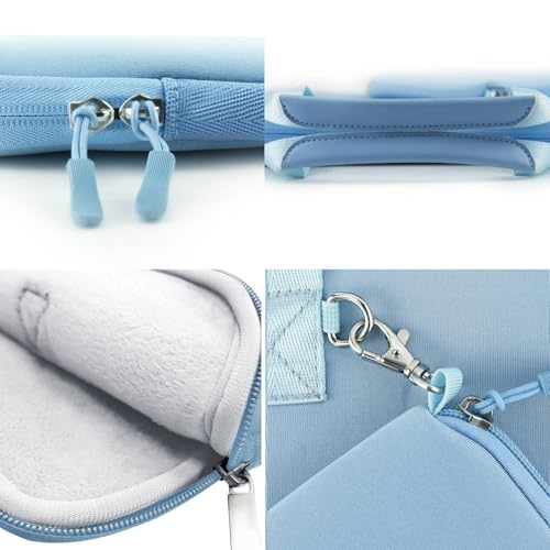 Hseok 15-15.4 inch Elastic Laptop Sleeve with Small Case, Neoprene Carrying Bag, Compatible with MacBook Air/Pro 15 M4/M3/M2, Surface Laptop 15, XPS 15 and 15-15.4 inch Notebooks,Light Blue - color: S02b01, size: 15.0"-15.4"