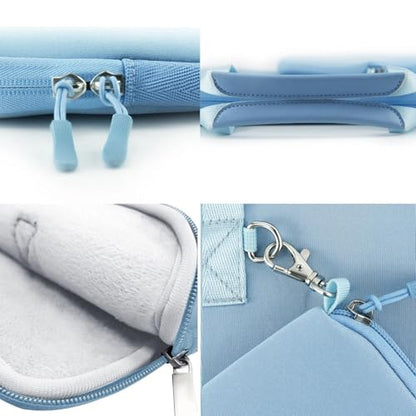 Hseok 15-15.4 inch Elastic Laptop Sleeve with Small Case, Neoprene Carrying Bag, Compatible with MacBook Air/Pro 15 M4/M3/M2, Surface Laptop 15, XPS 15 and 15-15.4 inch Notebooks,Light Blue - color: S02b01, size: 15.0"-15.4"
