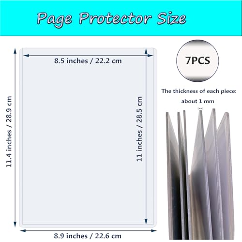7 PCS 8.5" x 11" Rigid Print Protectors,Clear Plastic Page Protectors,Clear Rigid Top loaders,Plastic Paper Sheet Protectors for Photos,Documents,Contracts,Birth Certificate Protector (7)