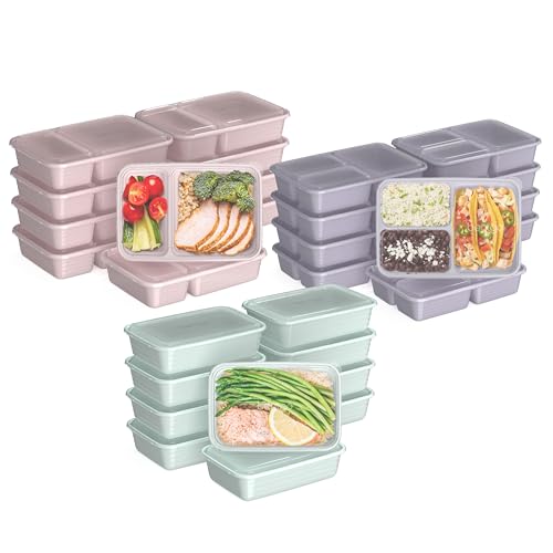 Bentgo Prep 60-Piece Meal Prep Kit - Reusable PFAS & BPA-Free Food Containers, 1-Compartment, 2-Compartment, & 3-Compartments - Microwave, Freezer, & Dishwasher Safe (Floral Pastels) - color: Floral Pastels