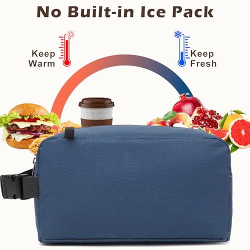 FlowFly Small Insulated Lunch box Portable Soft Bag Mini Cooler Thermal Meal Tote Kit with Buckle for Work, CyanWithBuckle - color: CyanWithBuckle