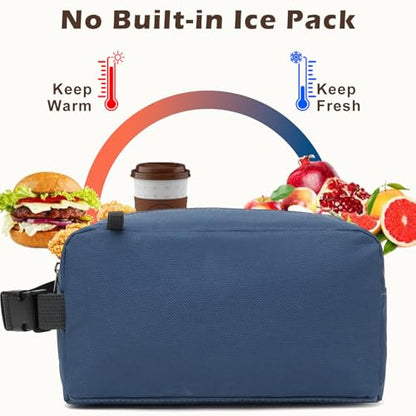 FlowFly Small Insulated Lunch box Portable Soft Bag Mini Cooler Thermal Meal Tote Kit with Buckle for Work, CyanWithBuckle - color: CyanWithBuckle