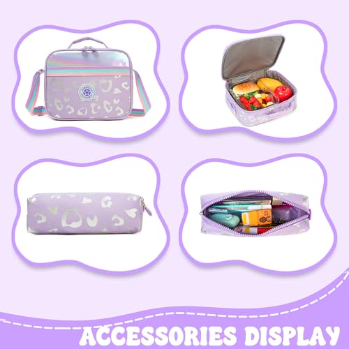 Kids Rolling Backpack with Wheels for Girls Roller Travel Luggage Kids Carry on School Backpack for Girls Ages 6-8 Purple - color: A Purple Love
