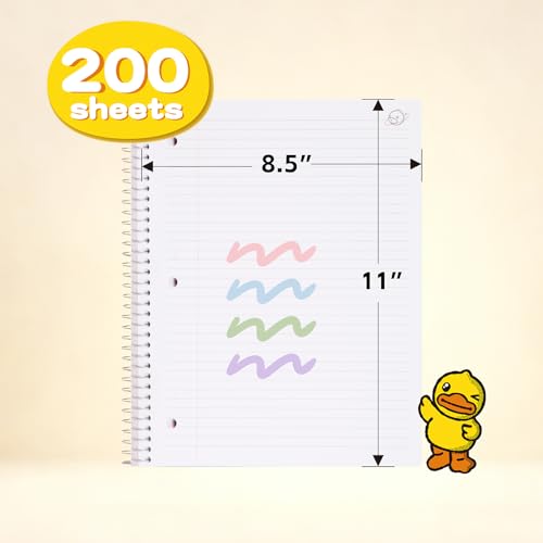 Comix Plastic Cover 5 Subject Notebook, 200 Sheets College Ruled Notebook | 5 Divider, 8-1/2" x 11", White - color: White
