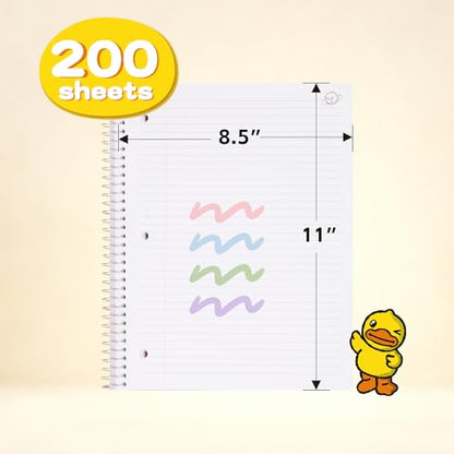 Comix 3 Subject Notebook with 3 Divider, 8.5" x 11" letter size, 150 Sheets College Ruled Notebook with Plastic Cover for Office/School/Home, White - color: White