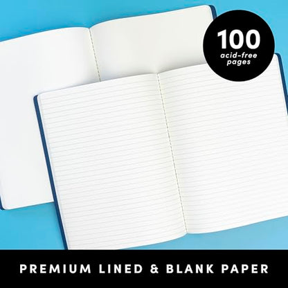 PAPERAGE Soft Cover Lined Journal Notebook, 2 Pack, (Navy), 100 Pages, Large 7.5 inches x 9.5 inches, College Ruled, Ideal for Note Taking & Travel Journal - color: Navy, style: Lined 100pgs (2 Pack)
