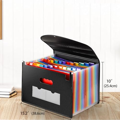 Large Accordion File Organizer, 24 Pockets Legal File Folder, Expanding File Folder for Legal/Letter/A4 Size Papers, Receipt, Bills, Important Documents - style: Upgraded - Legal/Letter/A4 Paper