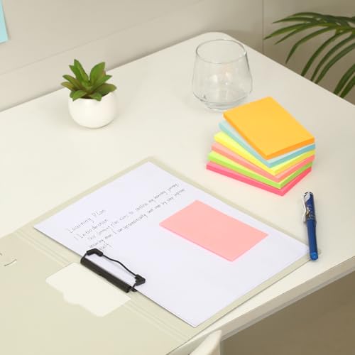 480 Sheets 3 in x 5 in Large Sticky Notes, 76 x 127 mm 6 Pads Assorted Self-Stick Pads for Notebook,Office,School and Home,80 Sheets/Pad (6 Pads Brillant) - style: 6 Pads Brillant