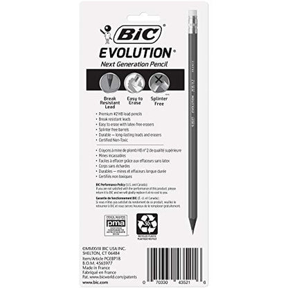 BIC Evolution Cased Pencil, #2 Lead, Yellow Barrel, 24-Count (PGEYP241-BLK) - color: Gray, size: 18 Count (Pack of 1)