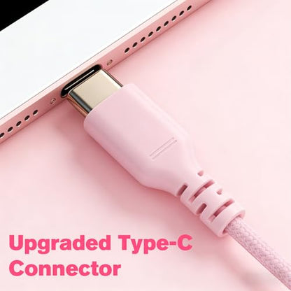 K6C Kids Headphones with USB-C, for Toddler & Kids Ages 2-12, 85dB Safe Volume Limited, Adjustable Headband & Foldable Wired, On-Ear Headphones for School, Travel, Tablet, iPad - color: Pink