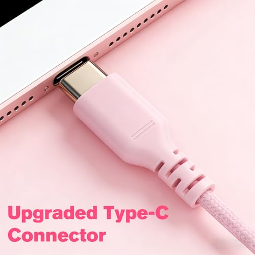 K6C Kids Headphones with USB-C, for Toddler & Kids Ages 2-12, 85dB Safe Volume Limited, Adjustable Headband & Foldable Wired, On-Ear Headphones for School, Travel, Tablet, iPad - color: Pink