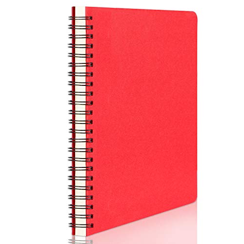 EUSOAR College Ruled Spiral Notebook, A5 1pack 5.5"X8.3" 160 Pages Lined Travel Writing Subject Notebooks Journal, Memo Notepad Sketchbook, Students Office Business Diary Ruled Journal-Red Cover - color: Red, size: 1 Pack