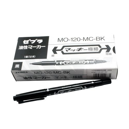 Zebra permanent marker McKee extra fine B-MO-120-MC-BK Black 10 pieces