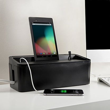 UT Wire UTW-BXSM-BK Desktop Mobile Charging Station & Power Strip Box, Black - color: Black, size: M-Desktop