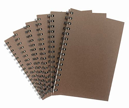 ALIMITOPIA Spiral Notebook Journal,College Ruled Thick Paper Hardcover Wirebound Notepad Diary Memo Sketch Note Book for School Office Business Supplies,100gsm Thick Inner Paper,A5 Size(8.3X5.7") & 80 - color: Coffee