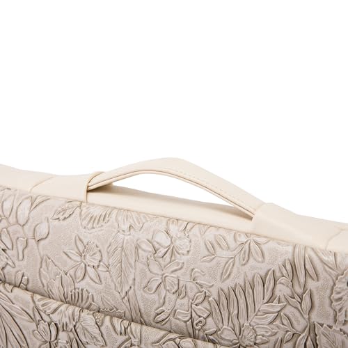 Kinmac Embossed PU Leather 360° Heavy Duty Protective Laptop Sleeve with Poacket (Apricot Flower, 14 inch-14.6 inch) - color: Apricot Flower, size: 14 inch-14.6 inch