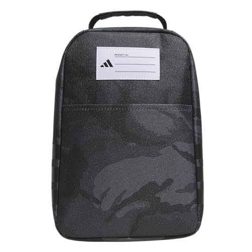 adidas Kids Santiago Lunch Bag for Girls & Boys – Insulated Cooler Lunchbox, 8L - color: 4.0/Woodland Essential Camo Grey Six/ Black/ Better Scarlett