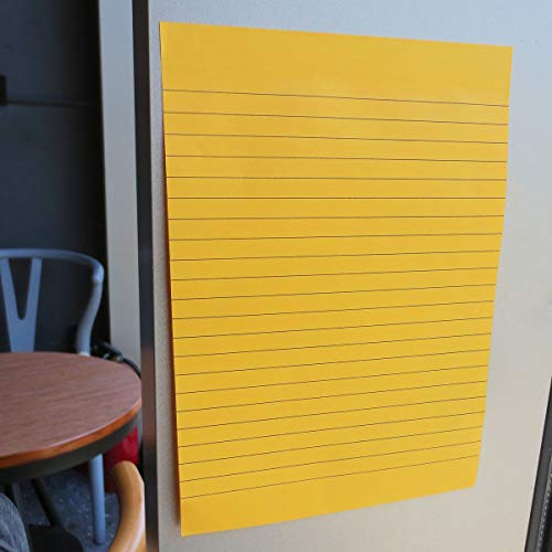 Creatiburg Big Sticky Notes Lined 6x8 inches 12 Pads 50 Sheets per Pad Large Self Stick Note Pads with Lines in 6 Bright Colors Easy Post Individually Wrapped School and Office Supplies Gift Set