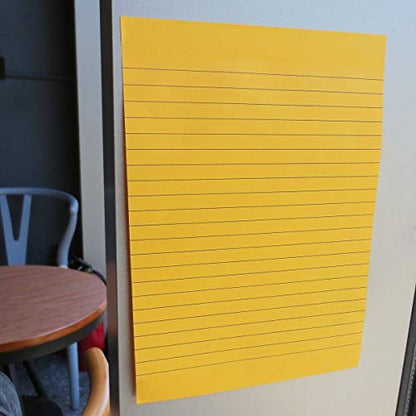 Creatiburg Big Sticky Notes Lined 6x8 inches 12 Pads 50 Sheets per Pad Large Self Stick Note Pads with Lines in 6 Bright Colors Easy Post Individually Wrapped School and Office Supplies Gift Set
