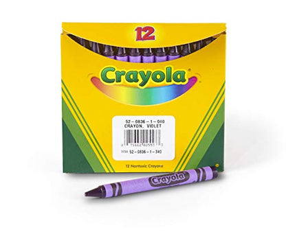 Crayola Crayons, Violet Purple, Single Color Crayon Refill, 12 Count Bulk Crayons, School Supplies (Pack of 2) - color: Violet, size: 12 Count (Pack of 2)