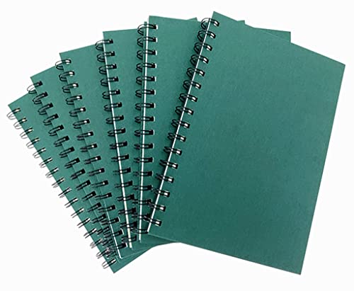 ALIMITOPIA Spiral Notebook Journal,College Ruled Thick Kraft Paper Hardcover Wirebound Notepad Diary Memo Planner Sketch Note Book for School Office Travel Business Supplies,100gsm Thick Inner - color: Green