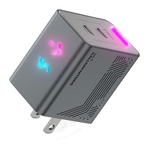 45W GaN Charger, Up to 48% Faster Two-Device Charging, Sustained 45W Dual USB-C Output, Foldable Plug with 360° RGB Status Light & One-Tap Control, for MacBook Air, iPhone 17/16/15, iPad - color: Webb Gray