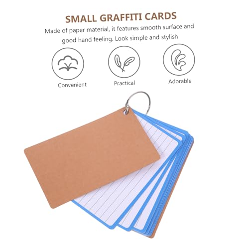 OSALADI Lined Flash Cards of Blank Index Cards with Binder Rings Water Resistant for DIY Notes Home Office School Use Easy to Carry