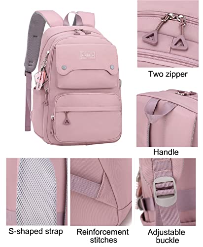 JiaYou Teen Girls Casual Backpack High Middle School Daypack Women Daily Travel Laptop Bag (1# Grey, 26 Liters) - color: 1# Grey