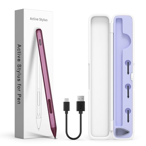 Stylus Pen for HP Envy X360, Pavilion X360, Specter X360, MPP 2.0 Tilt-Active Stylus with 4096 Levels of Pressure Sensitivity, Convenient Storage Case, Supports Type-C Fast Charging, Red - color: Red, size: HP